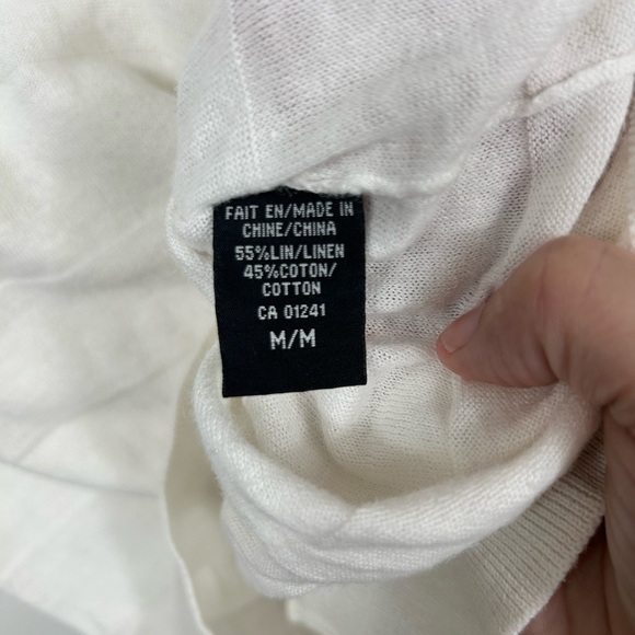 Icône linen-cotton white vneck summer, Msheer, long sleeves Coastal Clean Chic - Picture 7 of 9